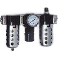 Arrow Pneumatics Arrow 3/8" Modular FRL W/End Ports C33453W, Gauge, Metal Bowl W/Sight, Manual & Ultra Fog Lubricator C33453W